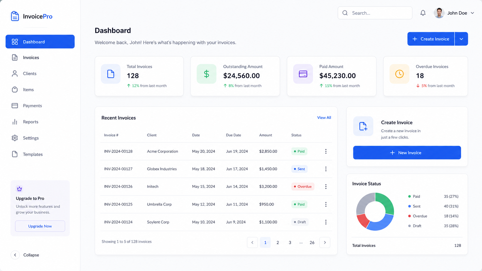 Invoice generator screenshot